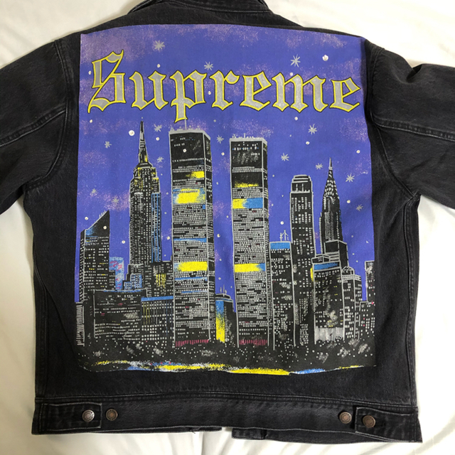 supreme new york painted trucker jacket