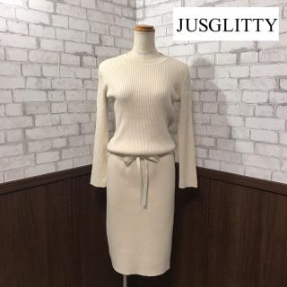 ジャスグリッティー(JUSGLITTY)のJUSGLITTY ニットシルク混 ワンピース(ひざ丈ワンピース)