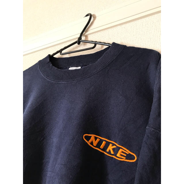 NIKE(ナイキ)の90s 白タグ NIKE ナイキ 刺繍ロゴ パーカー ネイビー メンズのトップス(スウェット)の商品写真