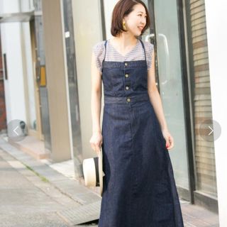 アーバンリサーチロッソ(URBAN RESEARCH ROSSO)のROSSO×Lee＜別注＞DENIMJUMPERSKIRT ワンピース(ロングワンピース/マキシワンピース)