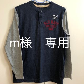 オールドネイビー(Old Navy)のOLD NAVY  カットソー  サイズＬ(10〜12)  ブルー&グレー(Tシャツ/カットソー)