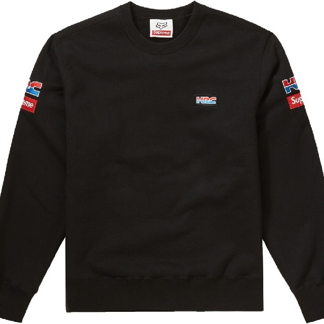 supreme honda fox racing crewneck ブラック L