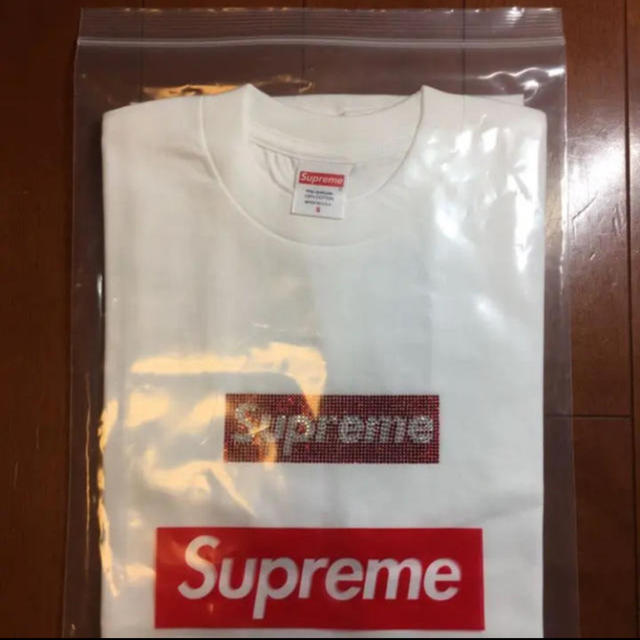 Supreme(シュプリーム)のSupreme Swarovski Box Logo T-Shirt 白 S メンズのトップス(Tシャツ/カットソー(半袖/袖なし))の商品写真