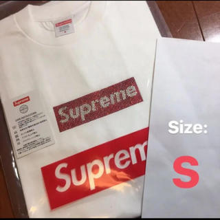シュプリーム(Supreme)のSupreme Swarovski Box Logo T-Shirt 白 S(Tシャツ/カットソー(半袖/袖なし))