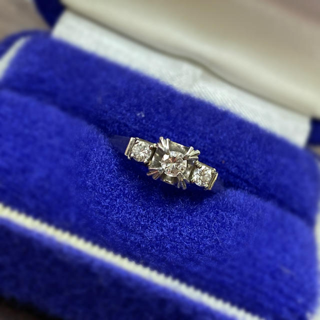 ブランド 新品 豪華 美品 Pt900 大粒 ダイヤモンド 7石 ダイヤ リング