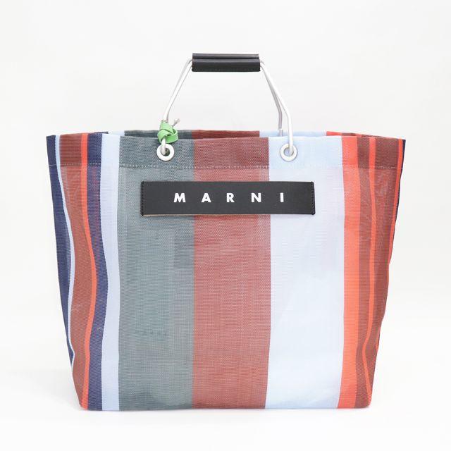 Marni(マルニ)の新品 紙袋付き マルニ フラワーカフェ トートバッグ ストライプ 新色 レッド レディースのバッグ(トートバッグ)の商品写真