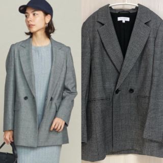 ビューティアンドユースユナイテッドアローズ(BEAUTY&YOUTH UNITED ARROWS)のBY ハウンドトゥース＆チェック ルーズジャケット トゥモローランド イエナ(テーラードジャケット)