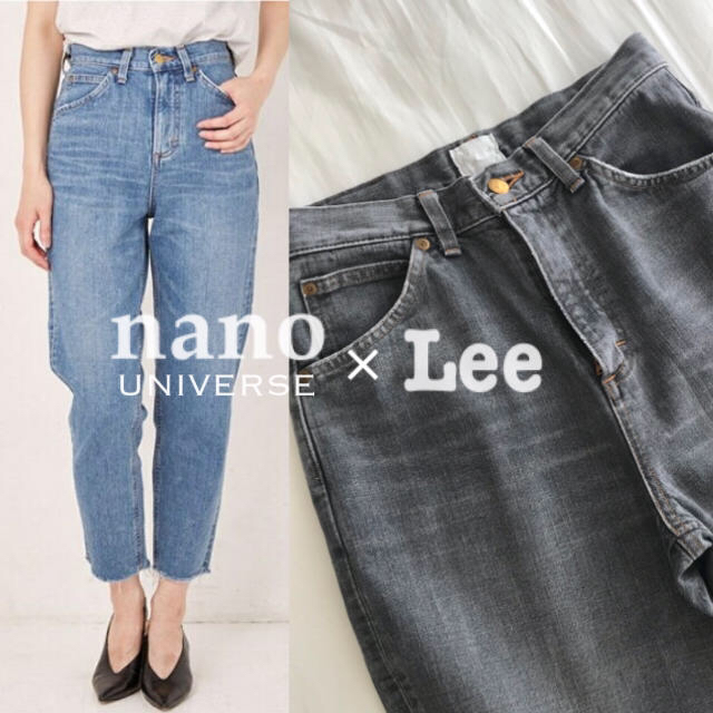 nano・universe(ナノユニバース)の19SS 美品 ナノユニバース Lee 別注マムズデニムパンツ チャコールグレー レディースのパンツ(デニム/ジーンズ)の商品写真