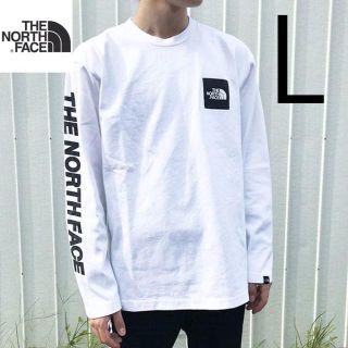 ザノースフェイス(THE NORTH FACE)の新品 L ノースフェイス ロングスリーブ スクエアロゴ長袖Tシャツ白ロンT長T(Tシャツ/カットソー(七分/長袖))