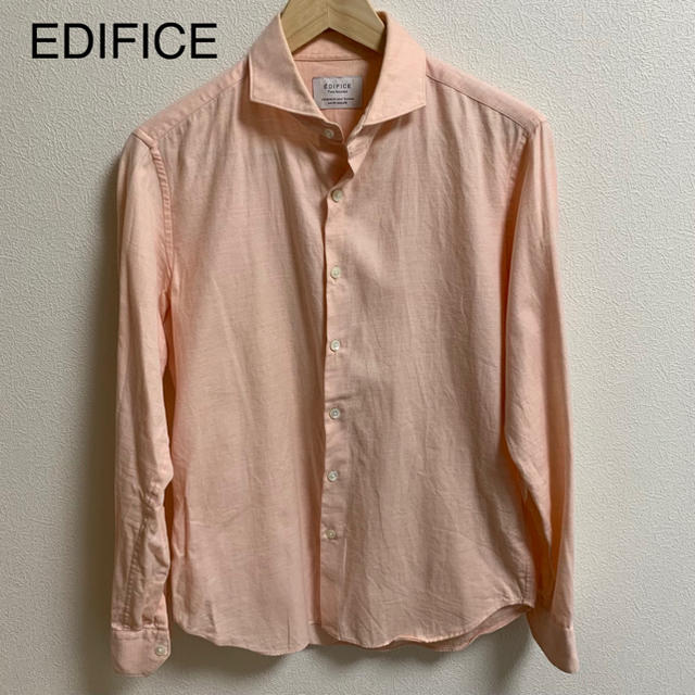 EDIFICE(エディフィス)のEDIFICE エディフィス シャツ 薄ピンク 長袖 メンズのトップス(シャツ)の商品写真