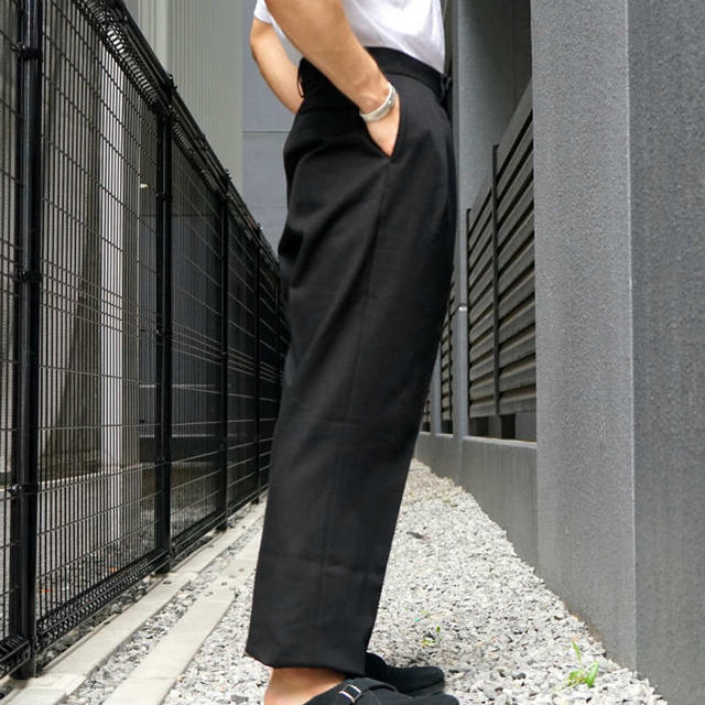 NEAT Cotton Karsey Wide Pants BLACK 48 NEAT Cotton Karsey Wide Pants BLACK 48