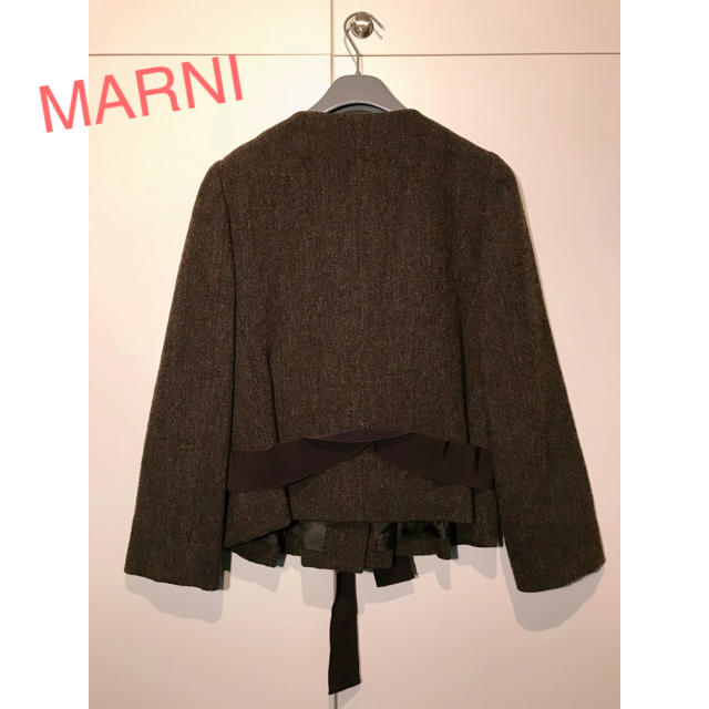 伊勢丹購入！ マルニ MARNI 秋冬 ウール リボン ノーカラー　ジャケット 2