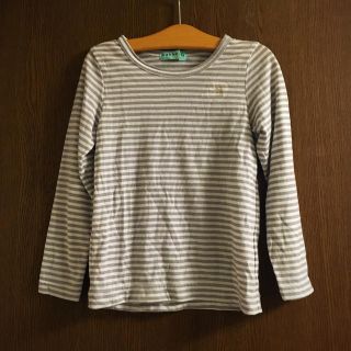 ハッカキッズ(hakka kids)のhakka kids☆カットソー☆グレー×白ストライプ☆110(Tシャツ/カットソー)