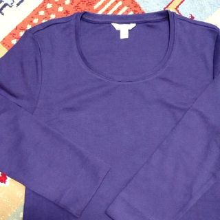 ユニクロ(UNIQLO)の新品 ユニクロ プレミアムコットン 7分袖 青紫(Tシャツ(長袖/七分))