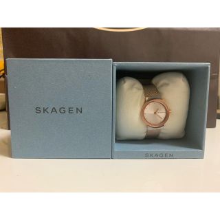 スカーゲン(SKAGEN)のSKAGEN レディースピンクゴールドメタルメッシュバンド腕時計　新品未使用　(腕時計)