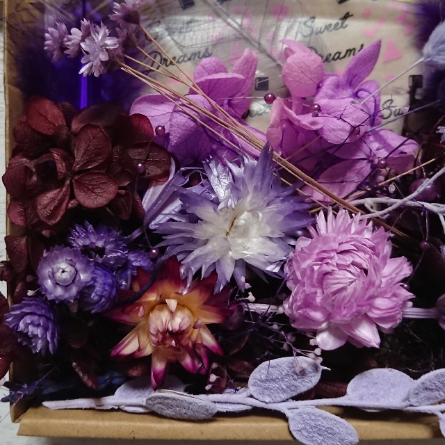 花材セット いろいろMIX パープル ハンドメイドの素材/材料(各種パーツ)の商品写真