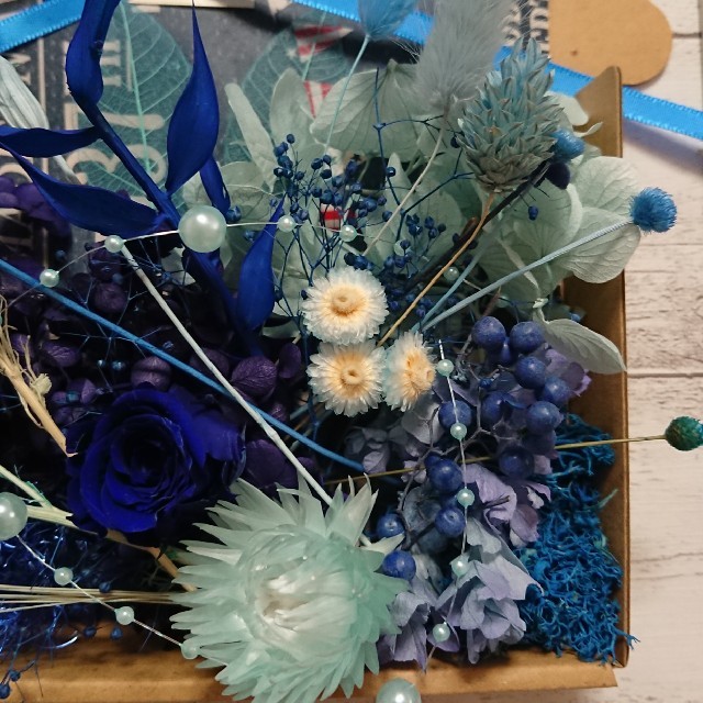 花材セット いろいろMIX ブルー ハンドメイドの素材/材料(各種パーツ)の商品写真