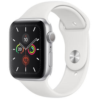 アップルウォッチ(Apple Watch)のApple Watch Series 5  GPS 44mm シルバー　ホワイト(腕時計(デジタル))