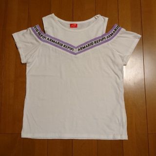 レピピアルマリオ(repipi armario)のレピピアルマリオ V切替肩あきカットソー Tシャツ S150～160(Tシャツ/カットソー)