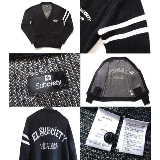 Subciety(サブサエティ)のSUBCIETY NYB CARDIGAN 刺繍 ニット カーディガン S メンズのトップス(カーディガン)の商品写真