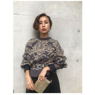 アメリヴィンテージ(Ameri VINTAGE)のAMERI アメリ / DAMASK JACQUARD KNIT(ニット/セーター)