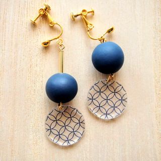 七宝青わびさびピアス/イヤリング(イヤリング)