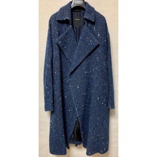 パドカレ(pas de calais)の超美品☆パドカレ☆ウールコート☆ヘンリーボン☆ブルー系36(ロングコート)