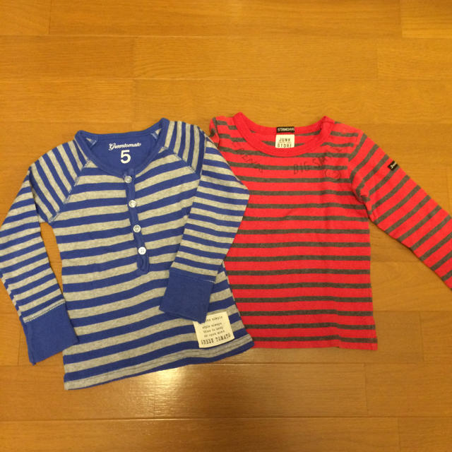 JUNK STORE(ジャンクストアー)のボーダー ロンT☆90セット キッズ/ベビー/マタニティのキッズ服男の子用(90cm~)(Tシャツ/カットソー)の商品写真