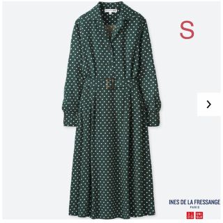 ユニクロ(UNIQLO)のユニクロ イネス・ド・ラ・フレサンジュ レーヨン ワンピース S／ダークグリーン(ロングワンピース/マキシワンピース)