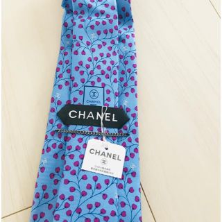 シャネル(CHANEL)の【新品未使用】CHANEL ネクタイ ブルー タグ付き イタリア製 正規品(ネクタイ)