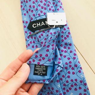 【新品未使用】CHANEL ネクタイ ブルー タグ付き イタリア製 正規品