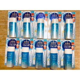 ビオレ(Biore)の10本セット UV アクアリッチ ジェルタイプ SPF50 ビオレ 日焼け止め(日焼け止め/サンオイル)