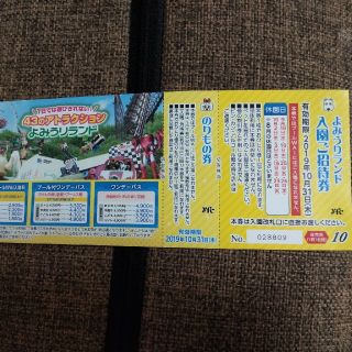 よみうりランド　入園ご招待券1名様＋のりもの券1回分(遊園地/テーマパーク)