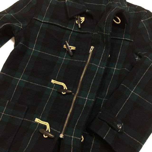 POLO RALPH LAUREN(ポロラルフローレン)の良品　ポロ　ラルフローレン　ブラックウォッチ ウール ダッフルコート　170 メンズのジャケット/アウター(ダッフルコート)の商品写真