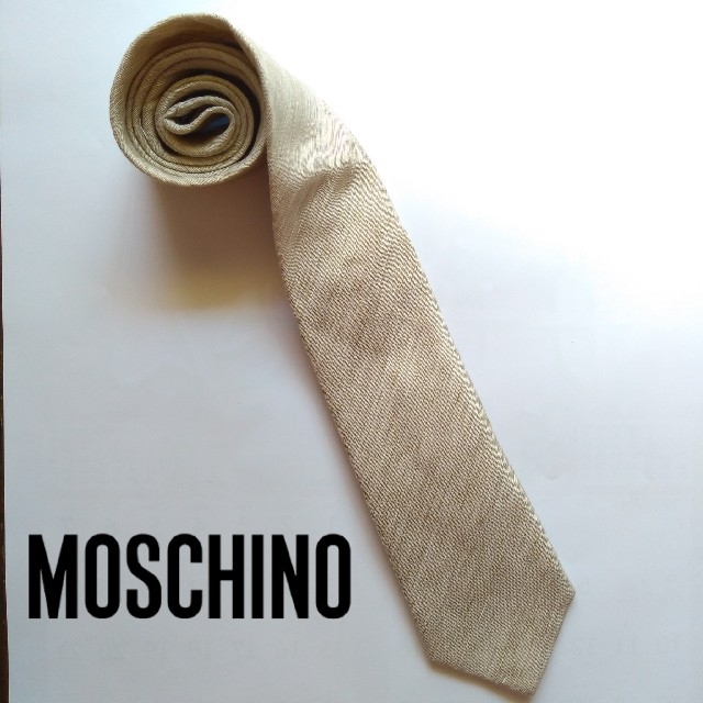 【値下げ】MOSCHINOモスキーノ▽シルク100%ネクタイ　イタリア製