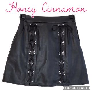 ハニーシナモン(Honey Cinnamon)のハニーシナモン レースアップレザースカート(ミニスカート)