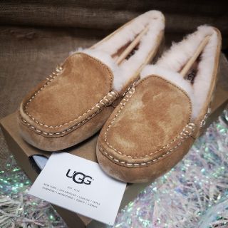 アグ(UGG)のモカシン UGG アグ アンスレー 栗色 25センチ 24.5センチ(スリッポン/モカシン)