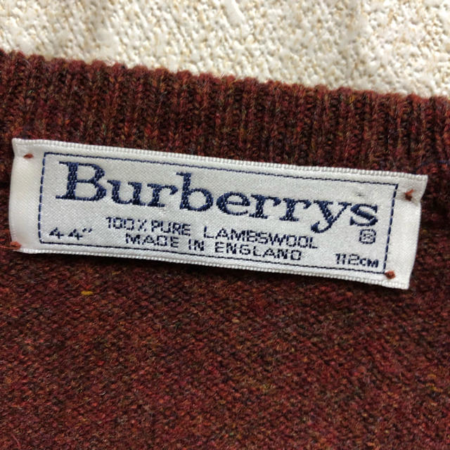BURBERRY(バーバリー)の良品 90s 英国製 Burberrys 刺繍ロゴ ニット セーター 44 メンズのトップス(ニット/セーター)の商品写真