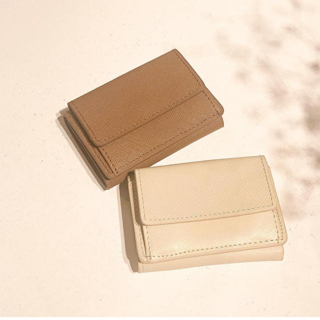 TODAYFUL Leather Mini Wallet -Beige