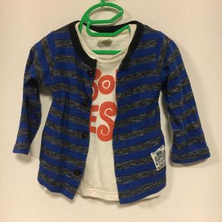 エフオーキッズ(F.O.KIDS)のF.O.KIDS♡半袖Tシャツ&長袖ボーダーカーディガン 90㎝(カーディガン)