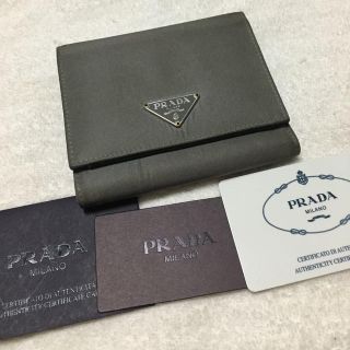 プラダ(PRADA)の折り財布 カーキ グレー系 プラダ(財布)