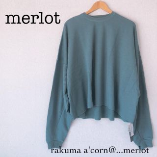 メルロー(merlot)のmerlot ロングスリーブ 裏起毛トレーナー ＊グリーン(トレーナー/スウェット)