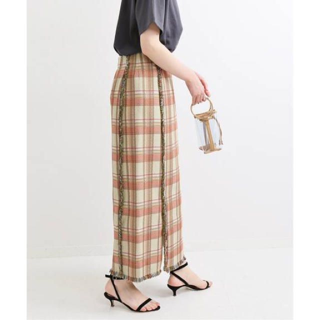 IENA(イエナ)のIENA ゴブラン チェックフリンジスカート レディースのスカート(ロングスカート)の商品写真