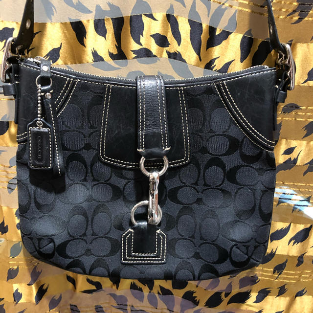 美品 COACH コーチ ショルダーバッグ キャンバス 黒 10249COACHショルダーバッグ