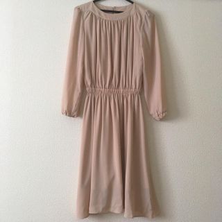 ニッセン(ニッセン)の【美品】ギャザー フレアワンピース  ひざ丈(ひざ丈ワンピース)