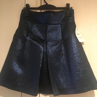 ザラ(ZARA)のZARA☆ミッドナイトブルーラメスカート☆(ひざ丈スカート)