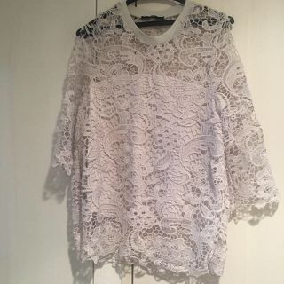 ザラ(ZARA)のZARA☆スモーキーグレー☆レーストップス(カットソー(半袖/袖なし))