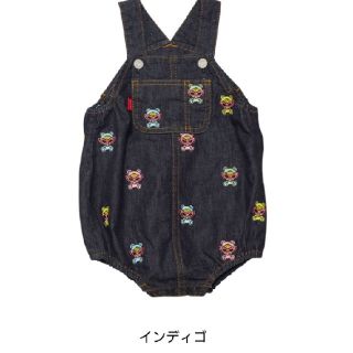 ヒステリックミニ(HYSTERIC MINI)の刺繍サロペ M(カバーオール)