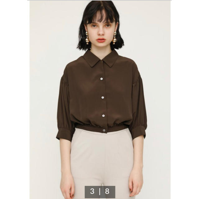 SLY(スライ)のSLY  SILKY CROP SH レディースのトップス(シャツ/ブラウス(長袖/七分))の商品写真