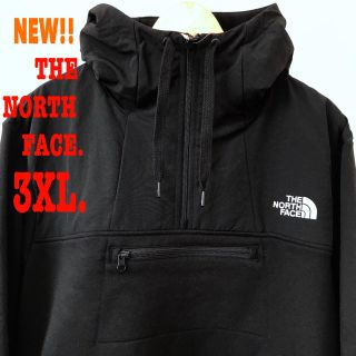 ザノースフェイス(THE NORTH FACE)の1/4zip ♪ 3XL相当 新品 ノースフェイス リビングトン パーカー 黒(パーカー)